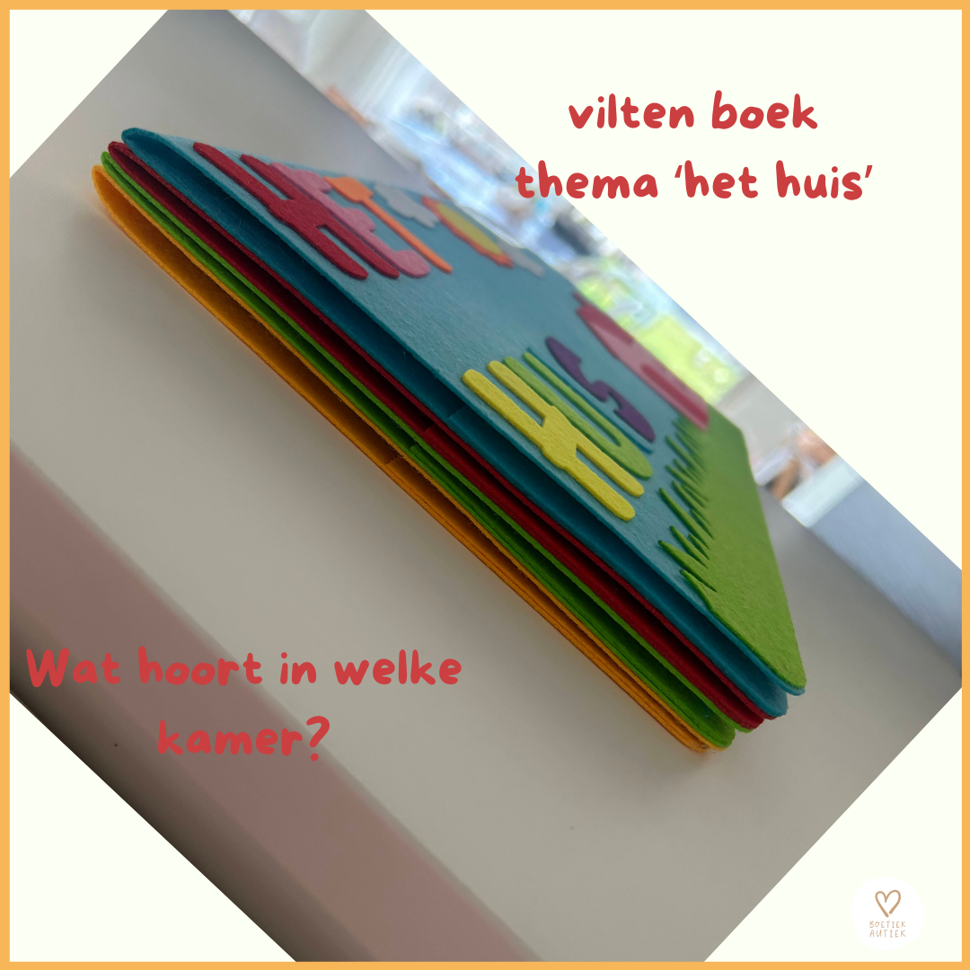 Viltboek 'Het huis': woordenschat inoefenen. (handgemaakt)