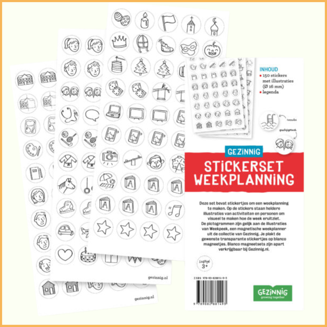 Pictogrammen 'weekplanning' (aanvulling bij Checkpad-dagplanner)