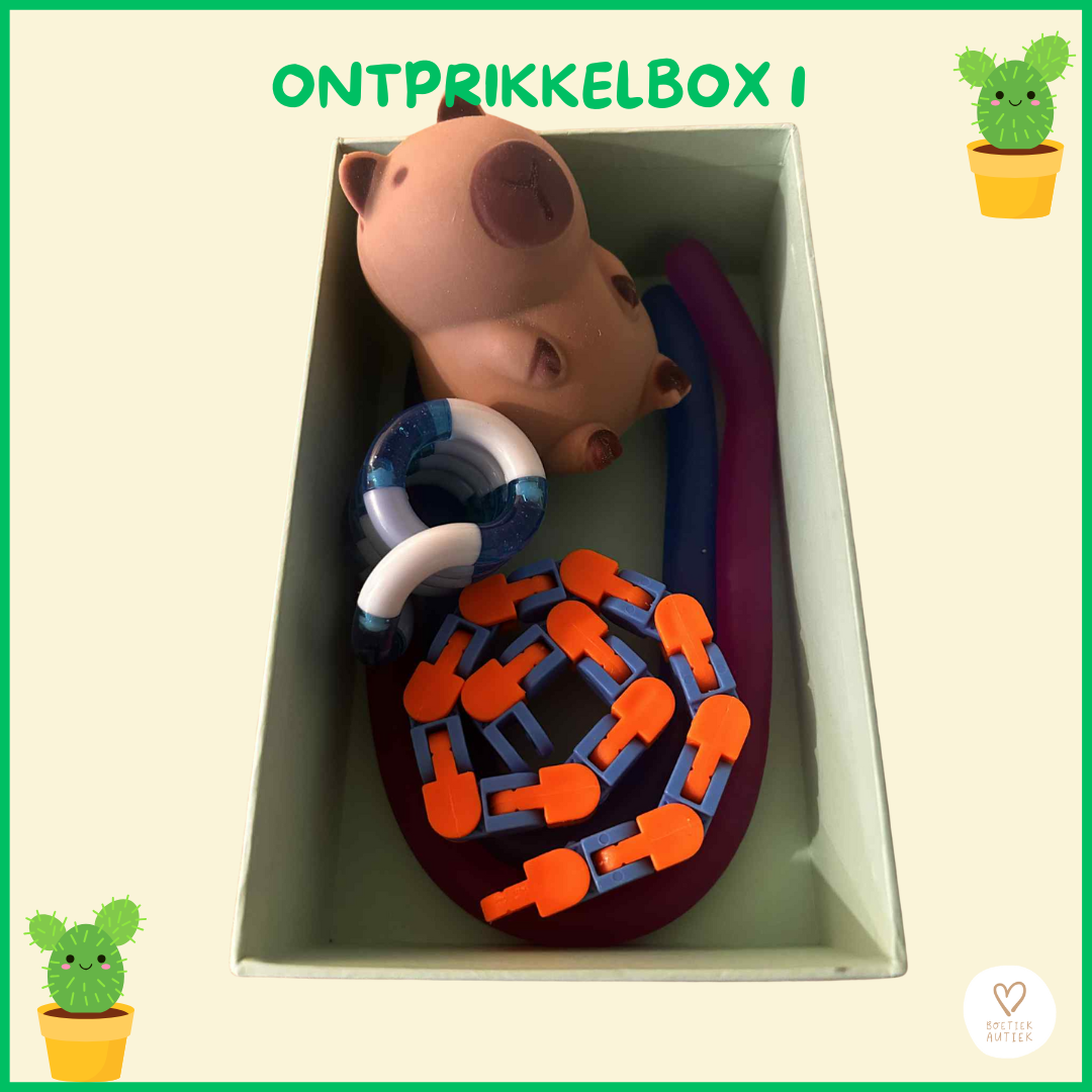 Ontprikkelboxen voor thuis, onderweg, wachtzaal, ...