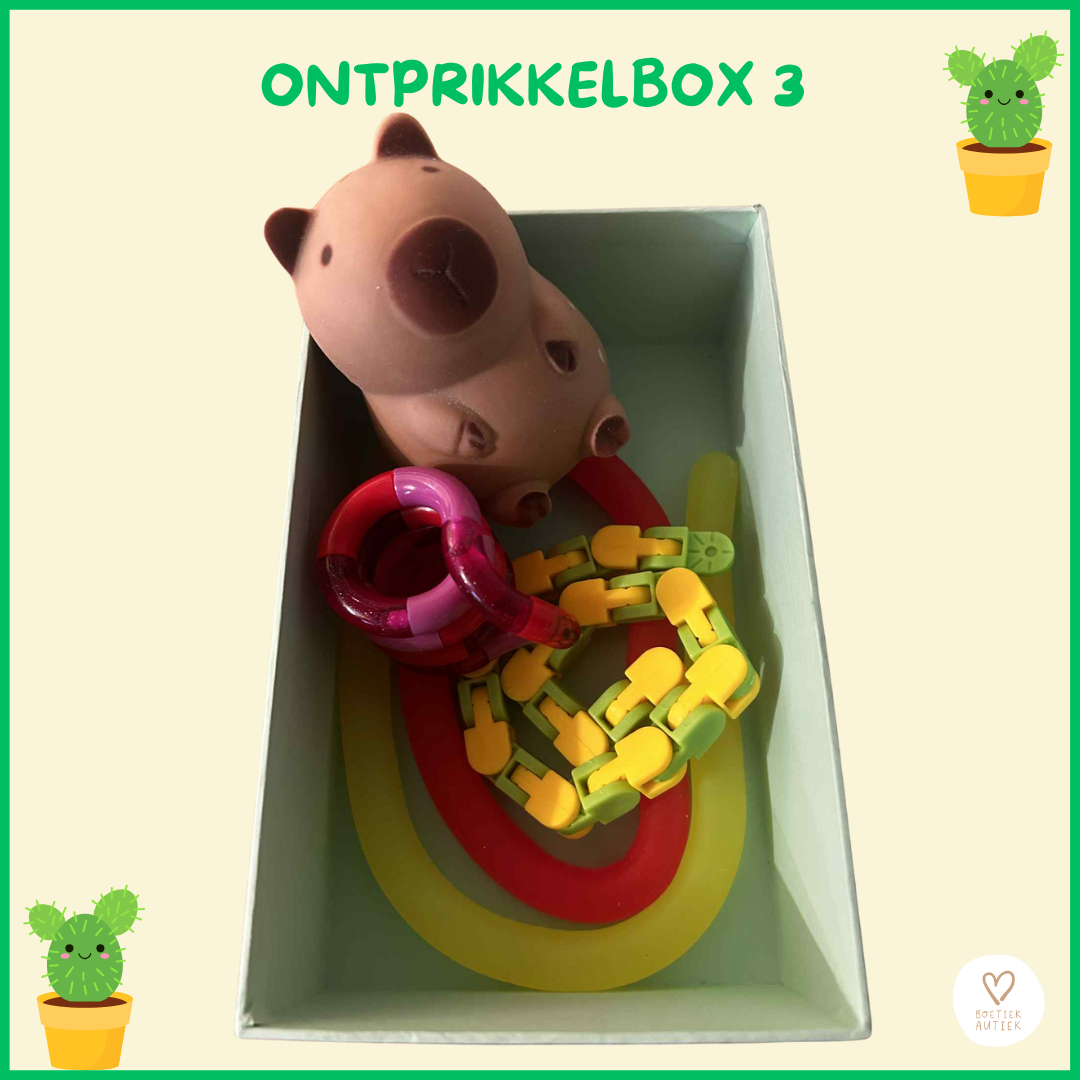 Ontprikkelboxen voor thuis, onderweg, wachtzaal, ...