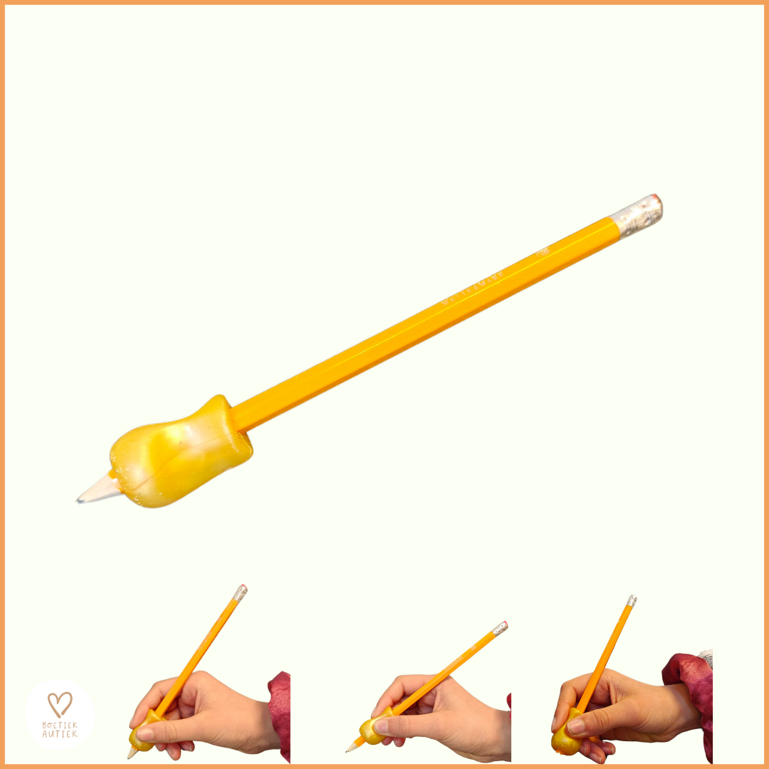 Ergonomische pen en -potloodgriphouder (links én rechtshandig)