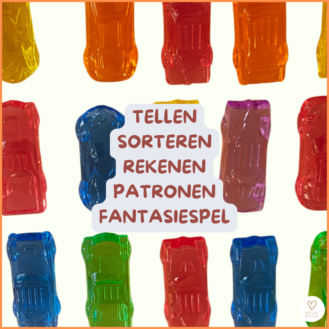 Doorschijnende gekleurde auto's.