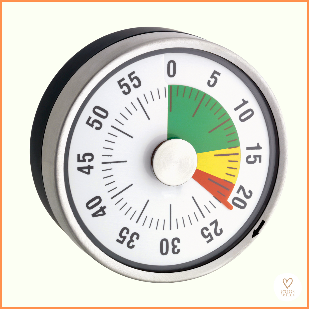 Compacte timer met magneet en verkeerslichtschijf.