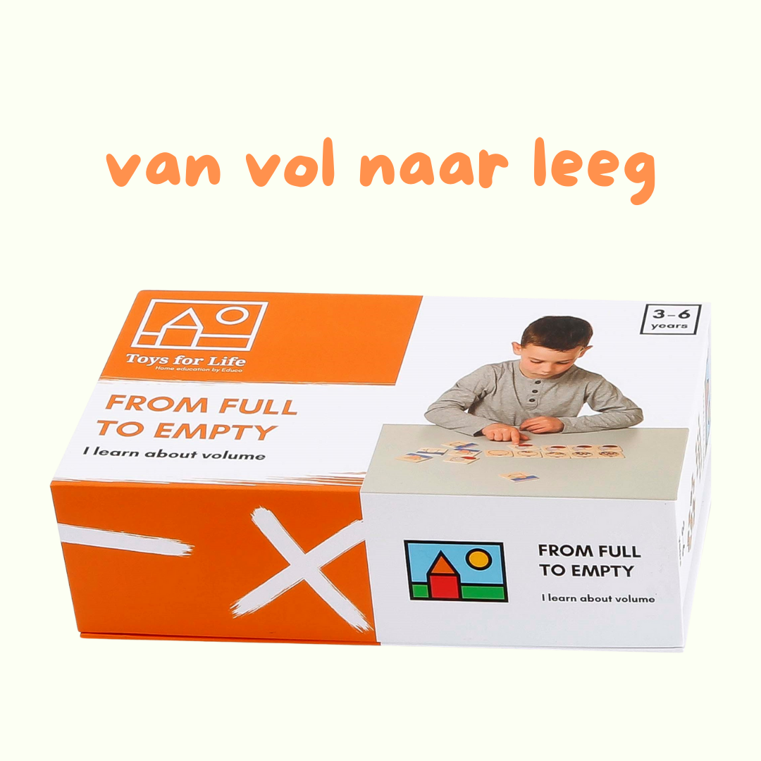 Toys for life. Woordenschat oefenen en volume: prenten ordenen van vol naar leeg.