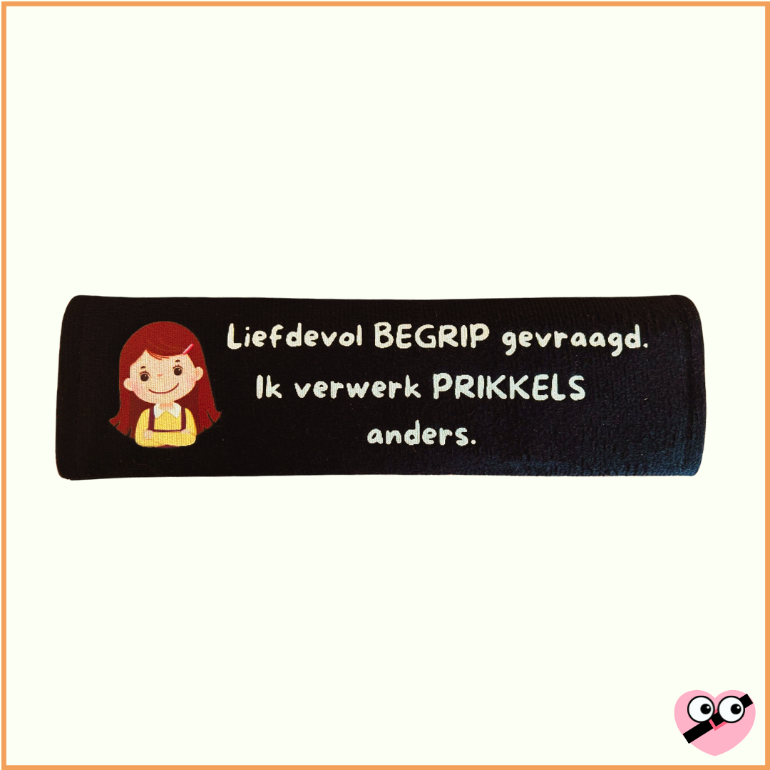 Gordelhoes met visuele boodschap naar hulpverleners en omstaanders.