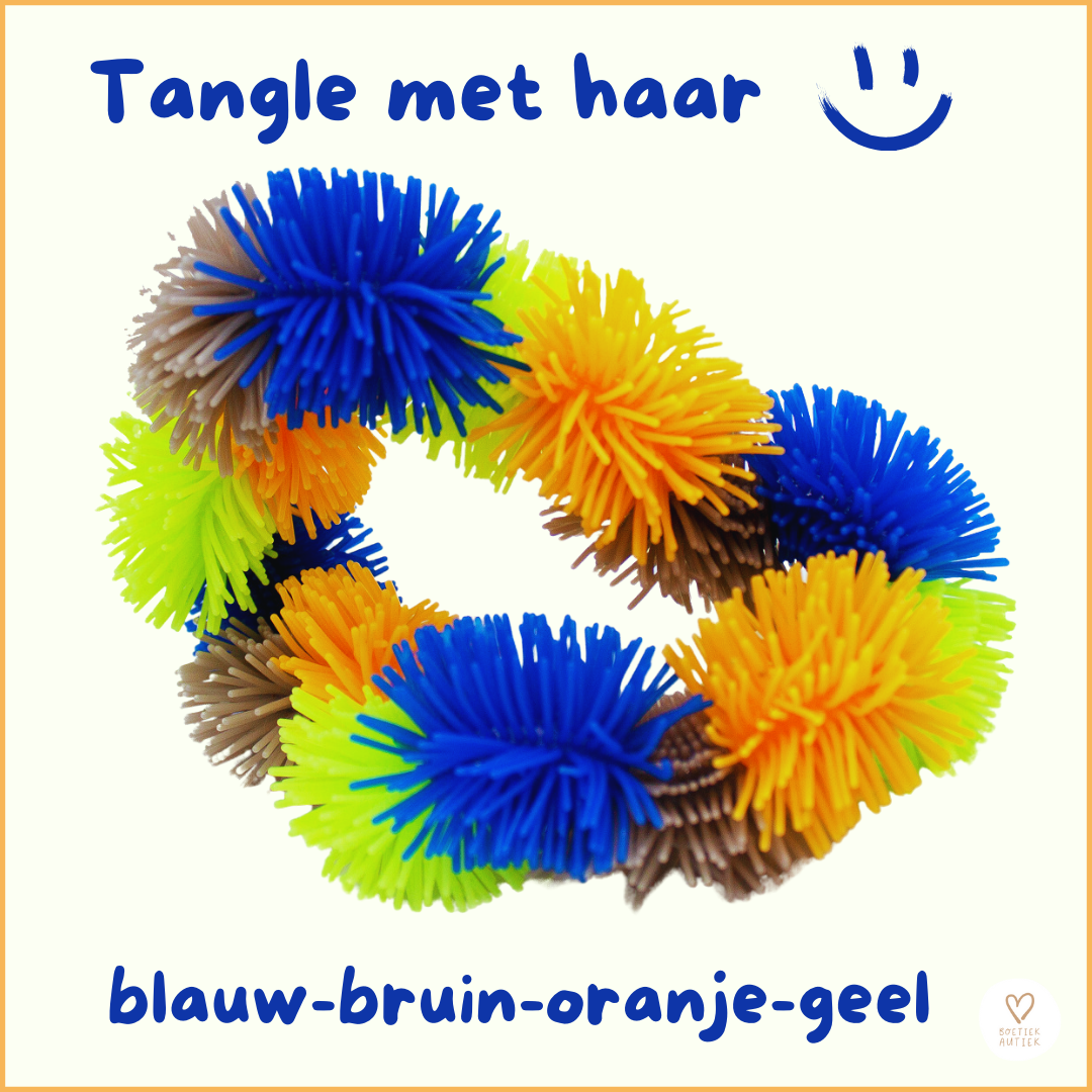 Tangle met haar :) (groen, blauw, geel, bruin)