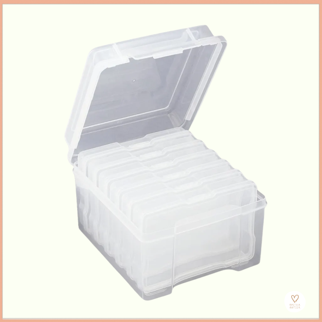 Praktische transparante stevige organiseerbox / opbergbox. (7-delig)