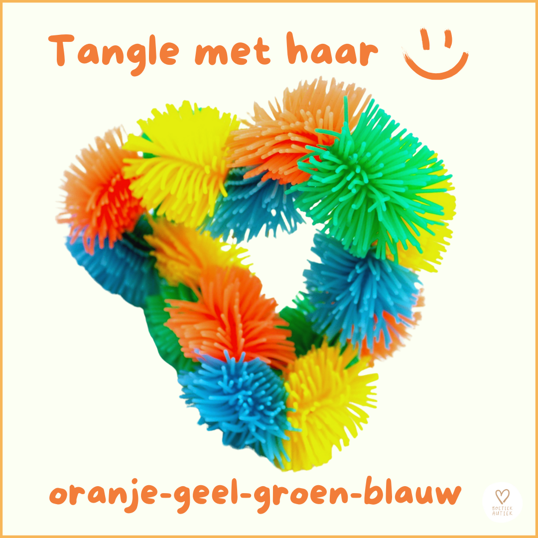 Tangle met haar :) (oranje-geel-blauw-groen)