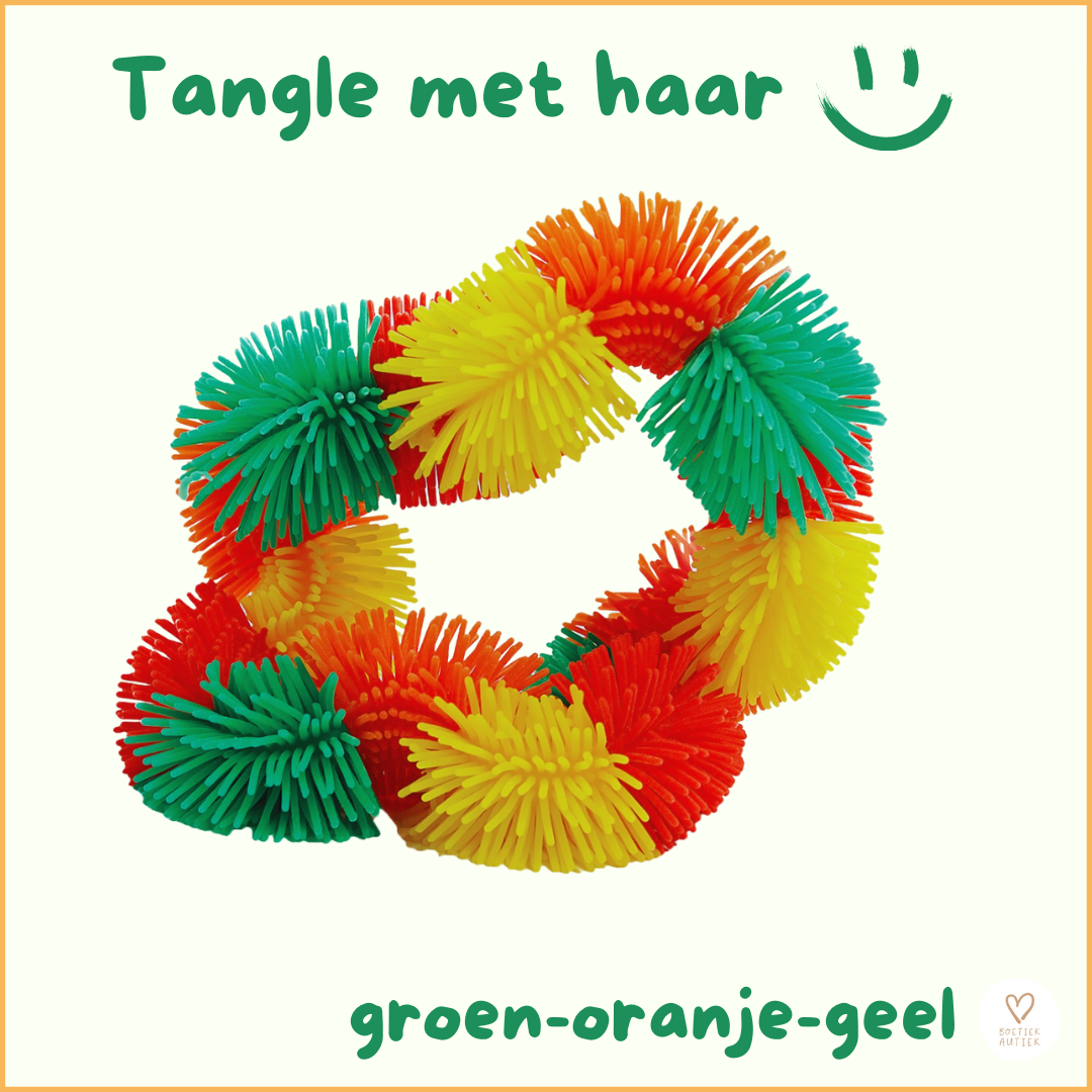 Tangle met haar :) (oranje, geel, groen)