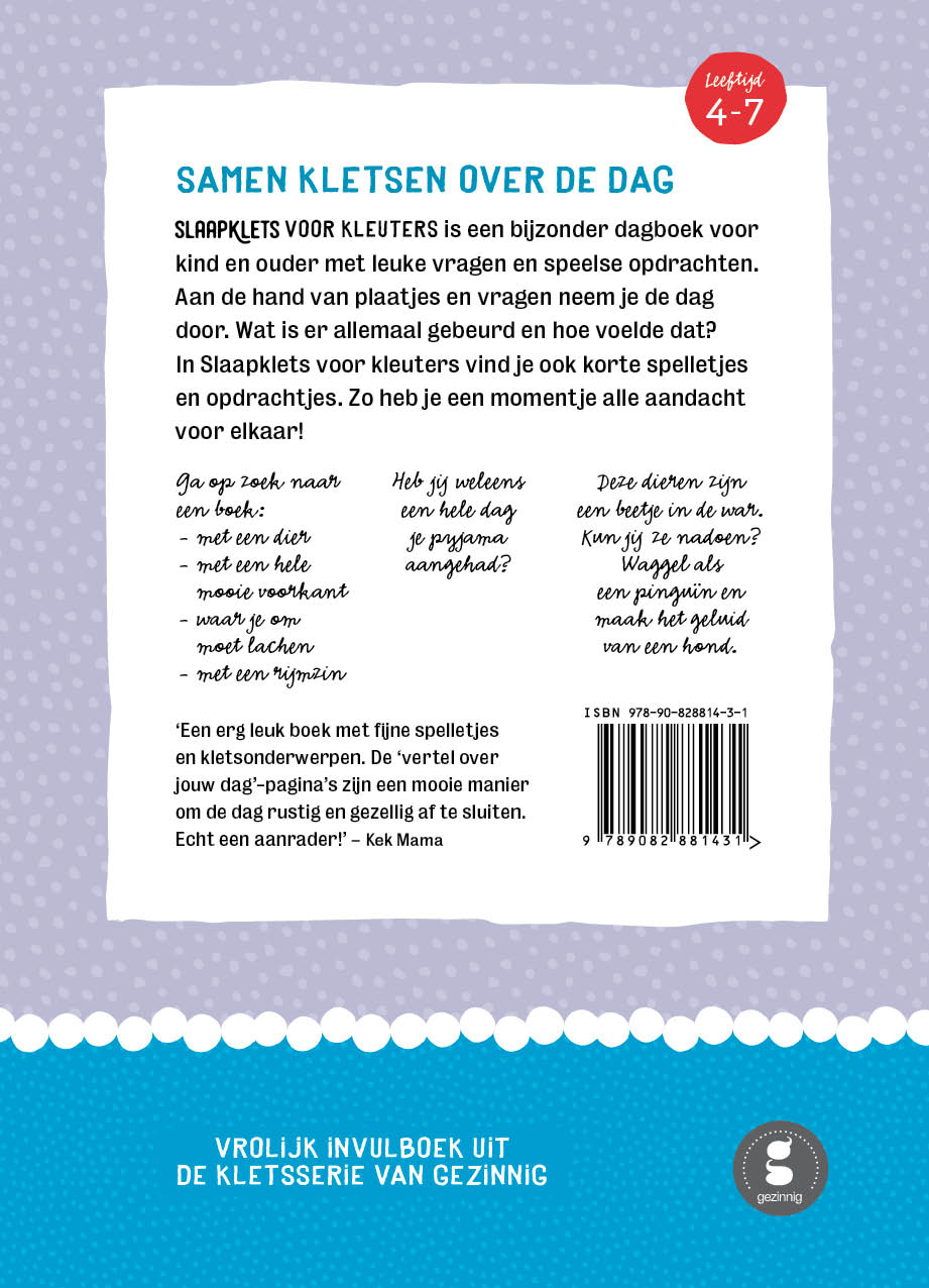 Kletsboek: Slaapklets voor kleuters Deel 2