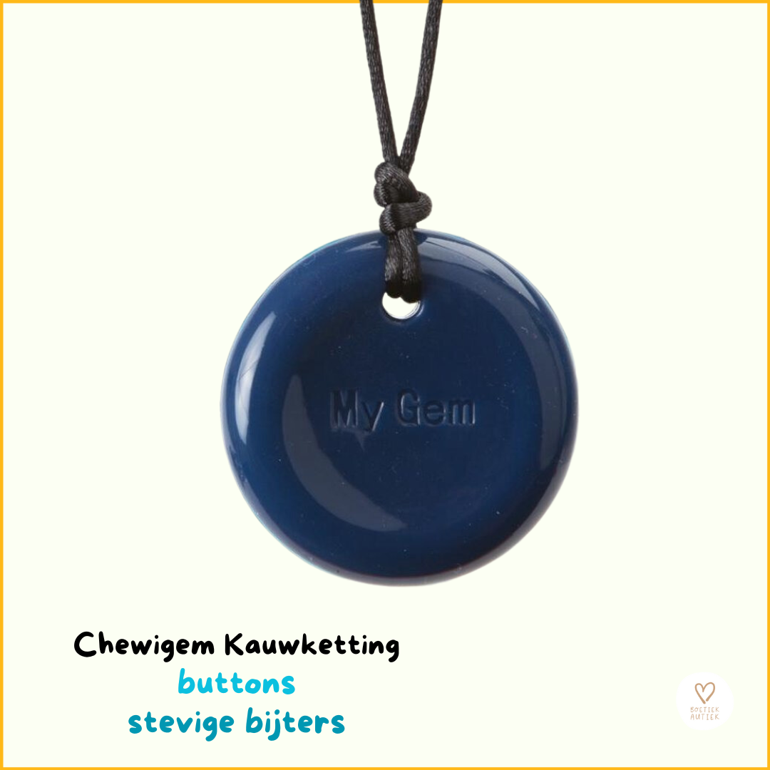 Bijtketting Button Donkerblauw (Chewigem)