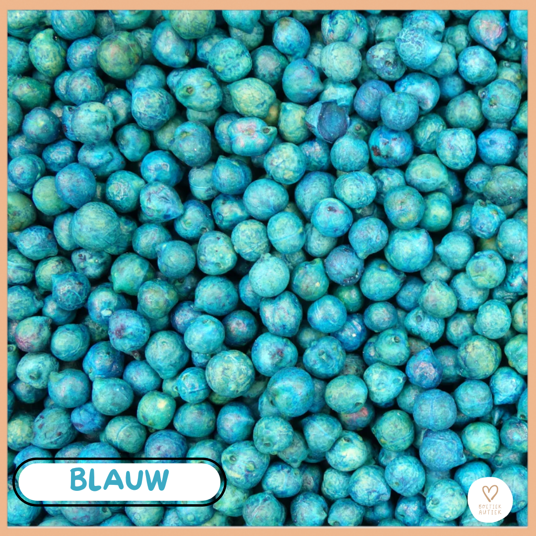 Gekleurde kikkererwten voor sensorisch spel. -BLAUW - 500 g