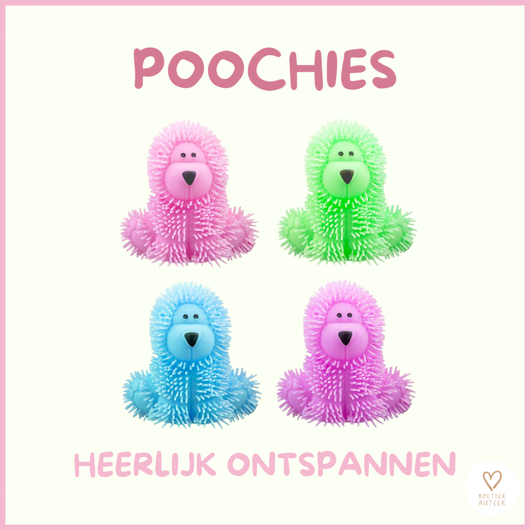 Knijpspeelgoed - pastelkleurige schattige hondjes -poochies (per 2-4)
