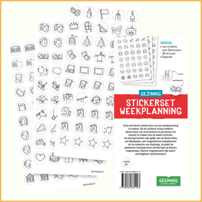 Pictogrammen 'weekplanning' (aanvulling bij Checkpad-dagplanner)