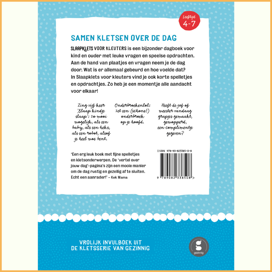 Kletsboek: Slaapklets voor kleuters Deel 1