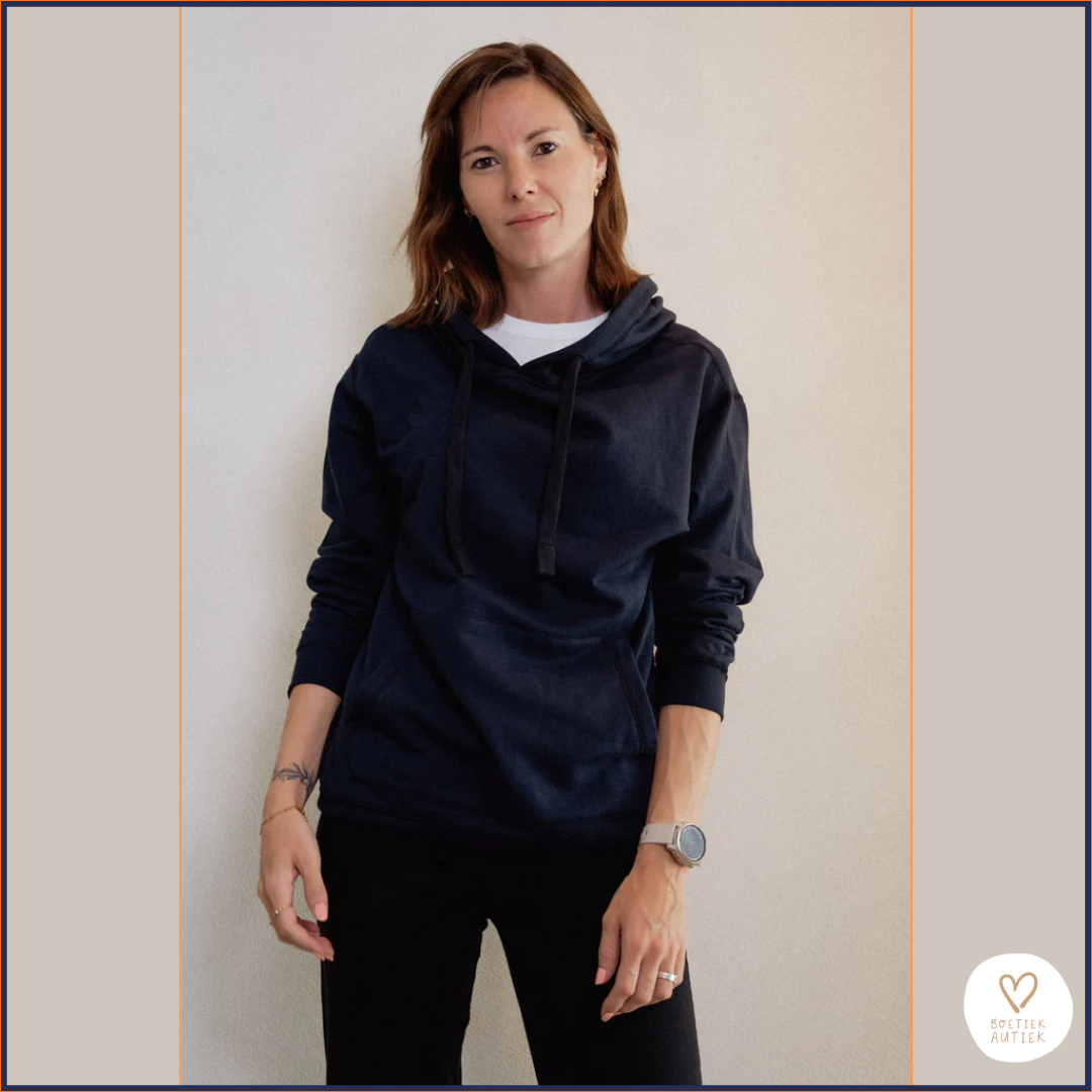 Zachte, prikkelarme Fidget Hoodie (kind-volwassene)