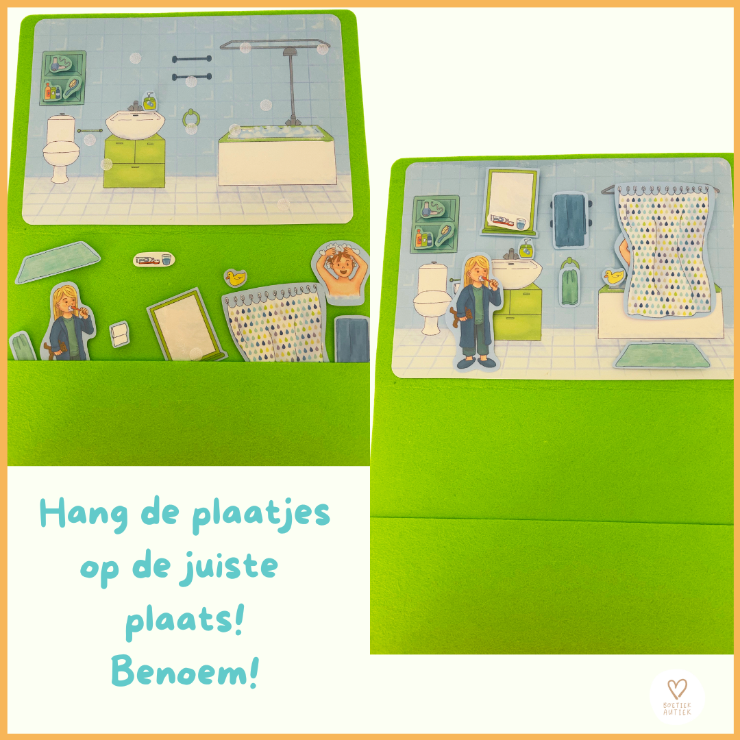 Viltboek 'Het huis': woordenschat inoefenen. (handgemaakt)