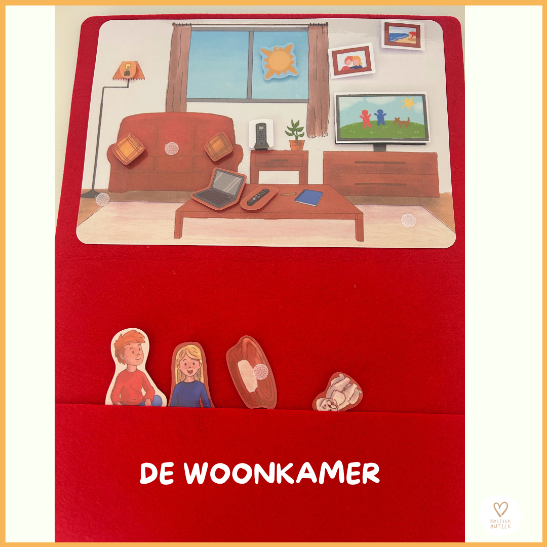 Viltboek 'Het huis': woordenschat inoefenen. (handgemaakt)