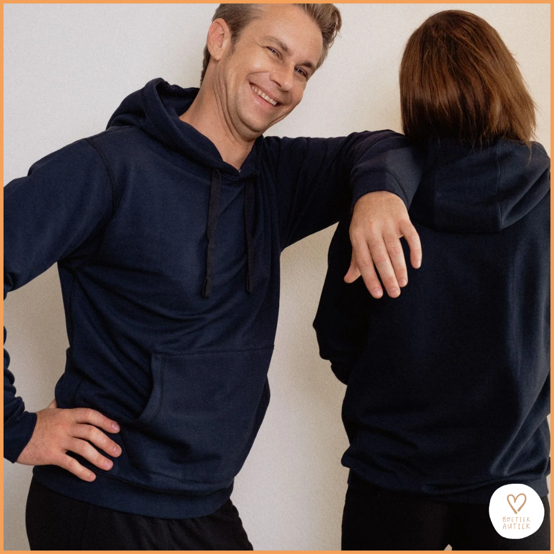 Zachte, prikkelarme Fidget Hoodie (kind-volwassene)