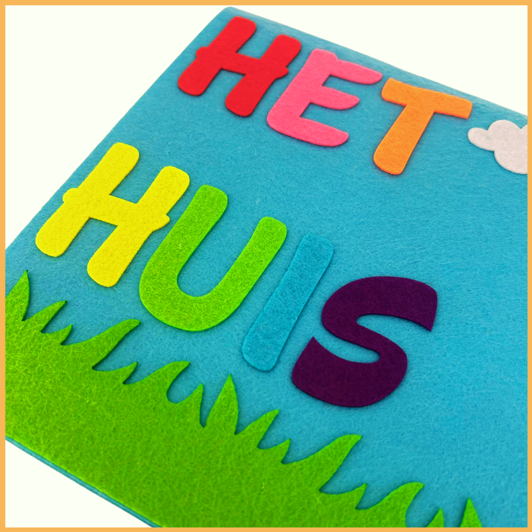 Viltboek 'Het huis': woordenschat inoefenen. (handgemaakt)