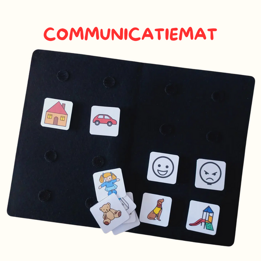 Communicatiemat met 24 pictogrammen.