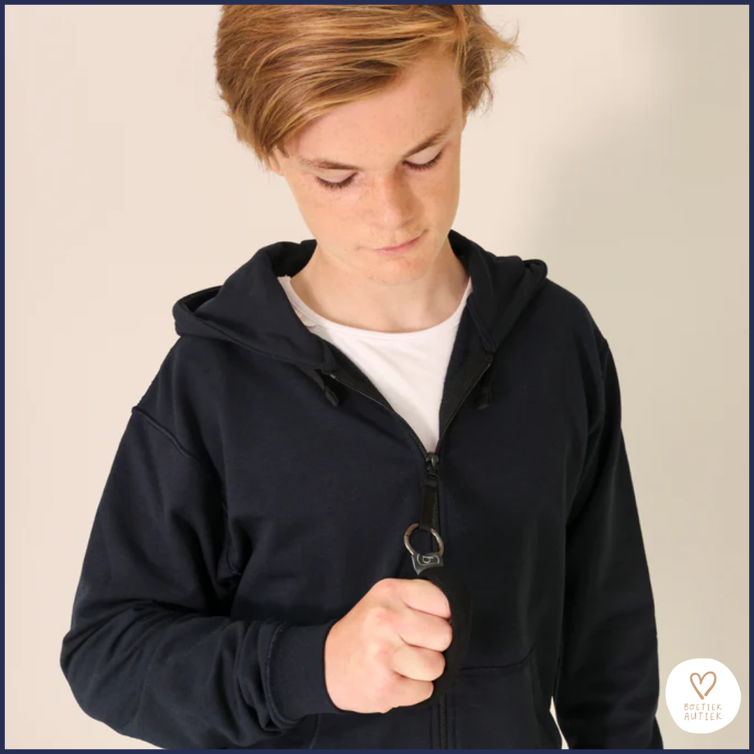 Subtiele Rits Zipper als fidget (aan hoodie of als sleutelhanger)