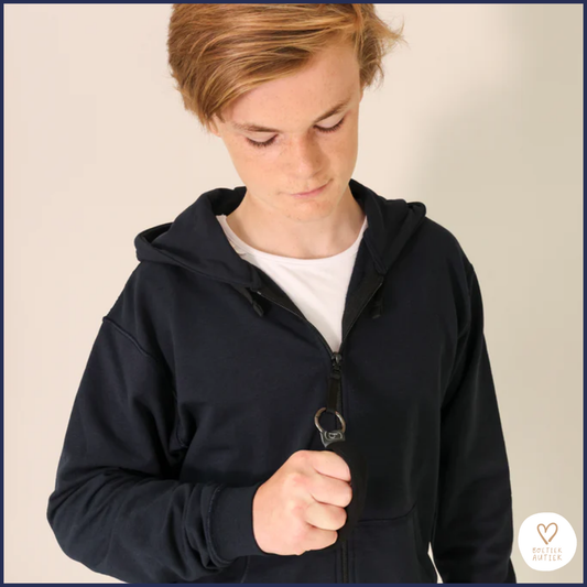 Subtiele Rits Zipper als fidget (aan hoodie of als sleutelhanger)