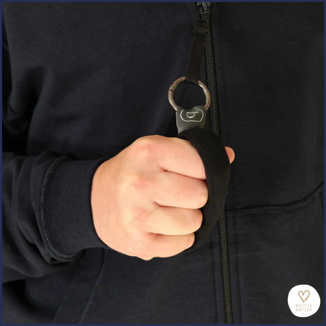 Donkerblauwe, zachte, prikkelarme Fidget Focus Hoodie (unisex)