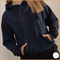 Zachte, prikkelarme Fidget Hoodie (kind-volwassene)
