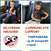 Gordelhoes met visuele boodschap naar hulpverleners en omstaanders.