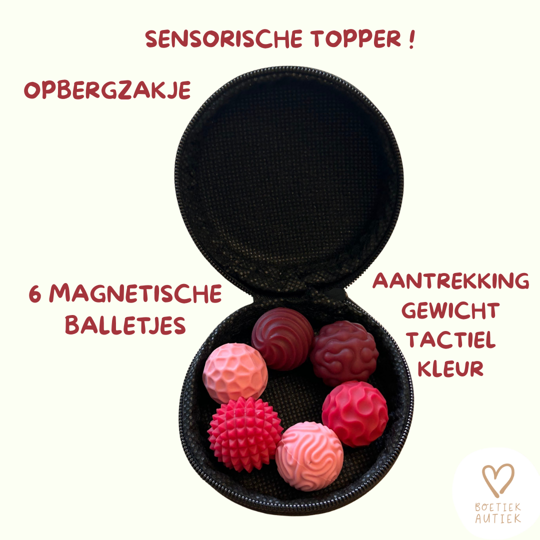 Fidgnetics: set van 6 magnetische, sensorische balletjes