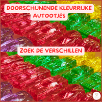 Doorschijnende gekleurde auto's.