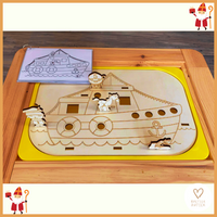 Sint en Piet: de stoomboot (Ikea deksel)