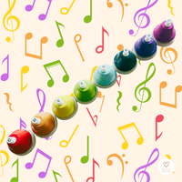 Muzikaal bellenset: expermimenteren, luisteren en muziek maken.