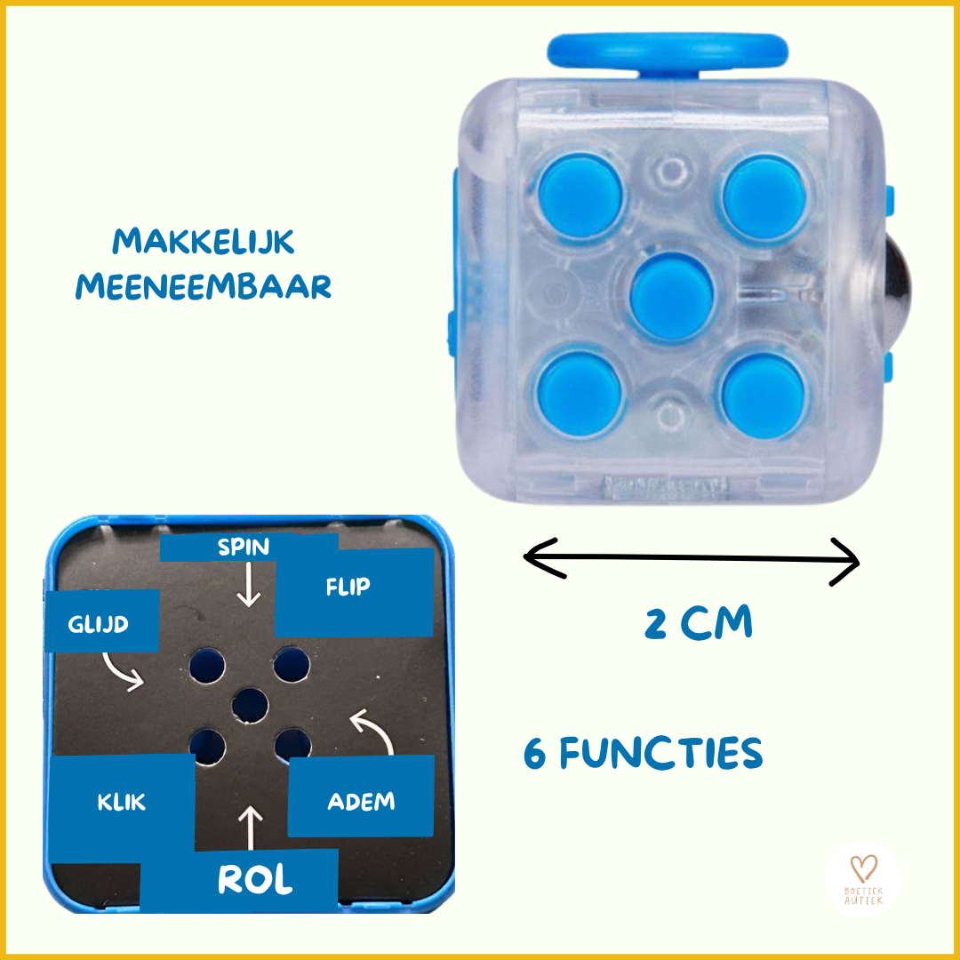 Fidget Cube  6 -zijdige friemelcubus voor focus en ontspanning.x fidgetfun!