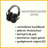 Gehoorbeschermer / geluiddempende koptelefoon  Jippie (zwart/wit)