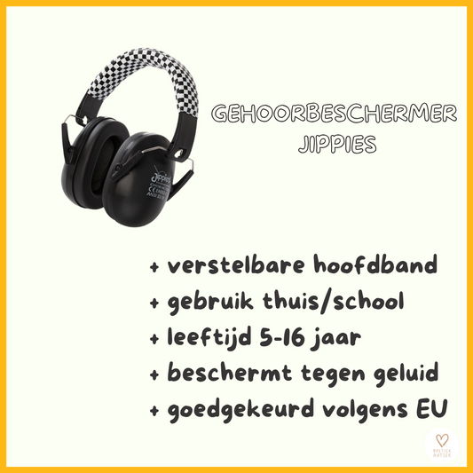 Gehoorbeschermer / geluiddempende koptelefoon  Jippie (zwart/wit)