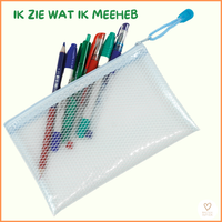 Transparante opbergtassen om netjes te ordenen ! Organiseren (school)materialen.