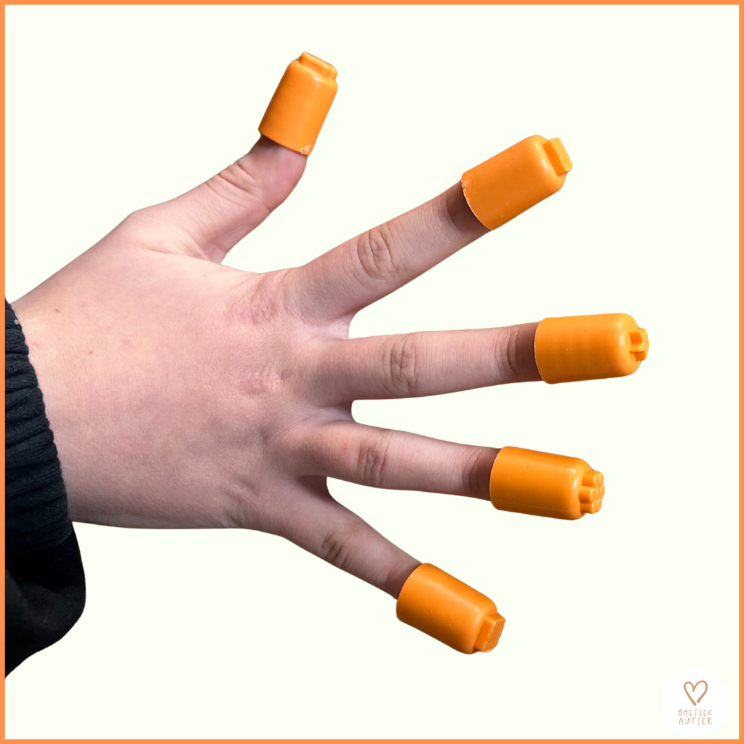 24 rubberen vingerstempels (stempelen verf, zand, inkt ...)