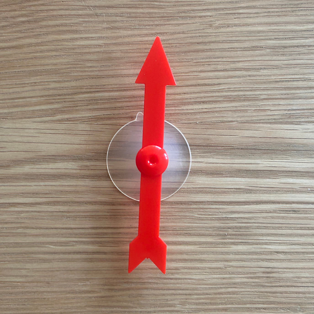 Roterende spinners met zuignap (per 5) - roterende pijl - TOPPER