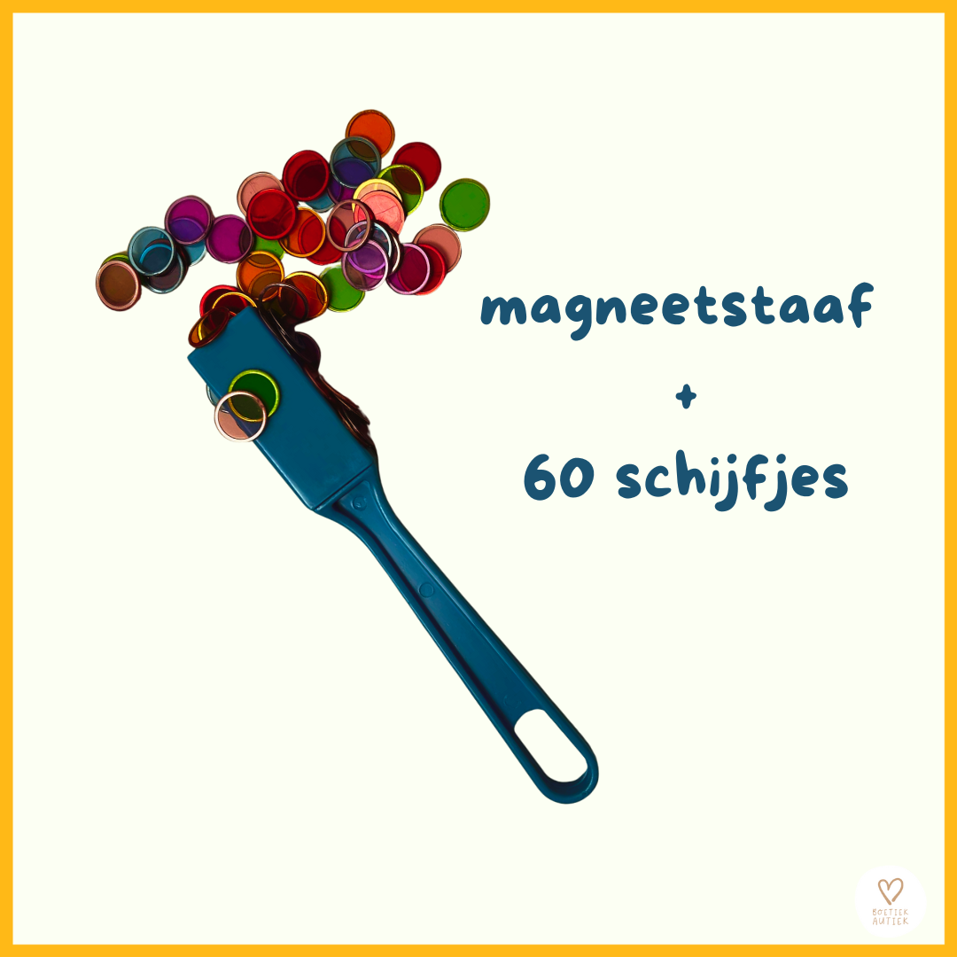 Magnetische staaf met bingo schijfjes (fiches).