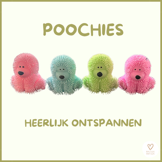 Knijpspeelgoed - pastelkleurige schattige hondjes -poochies (per 2-4)