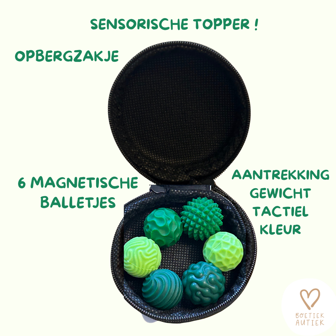 Fidgnetics: set van 6 magnetische, sensorische balletjes