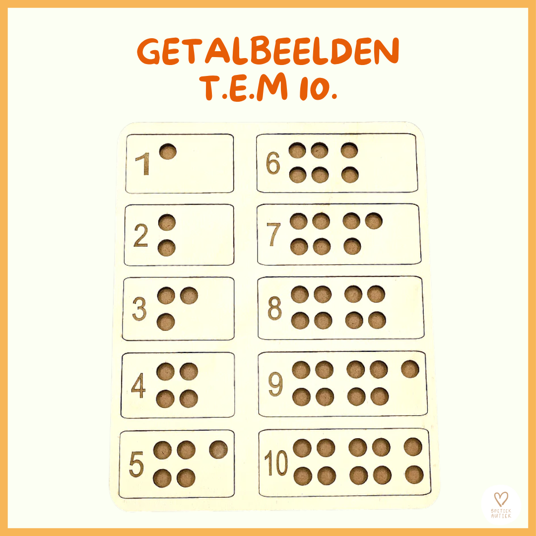 Getalbeelden inoefenen met getalkaarten (1-10).