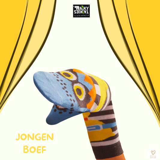 Handpop + kousen: jongen boef