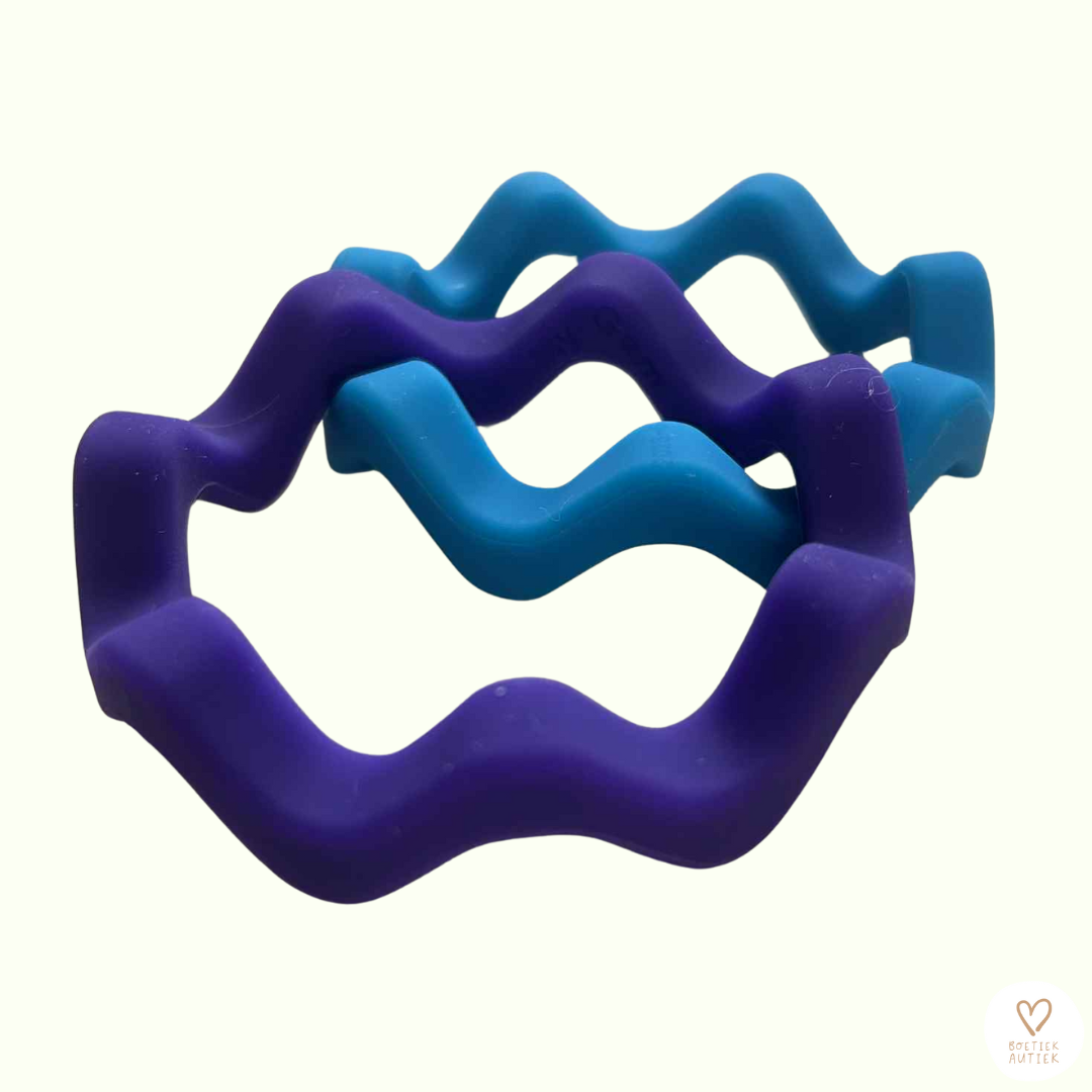 Golvende bijtarmband Blauw (kindermaat)
