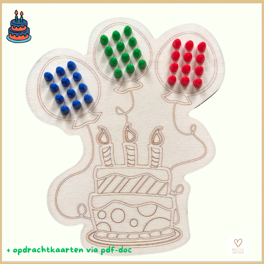 Jarig: taart met ballonnen versieren