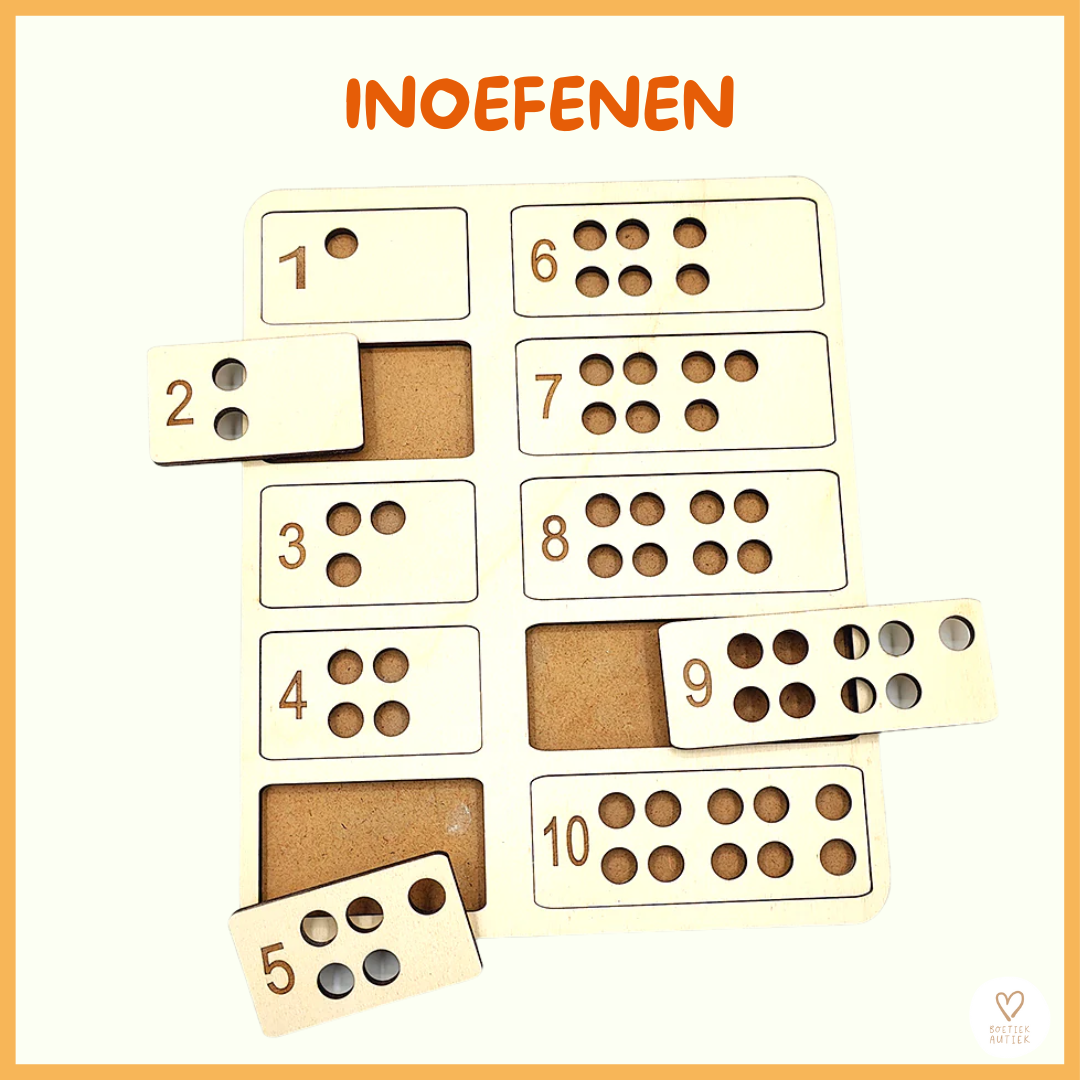 Getalbeelden inoefenen met getalkaarten (1-10).