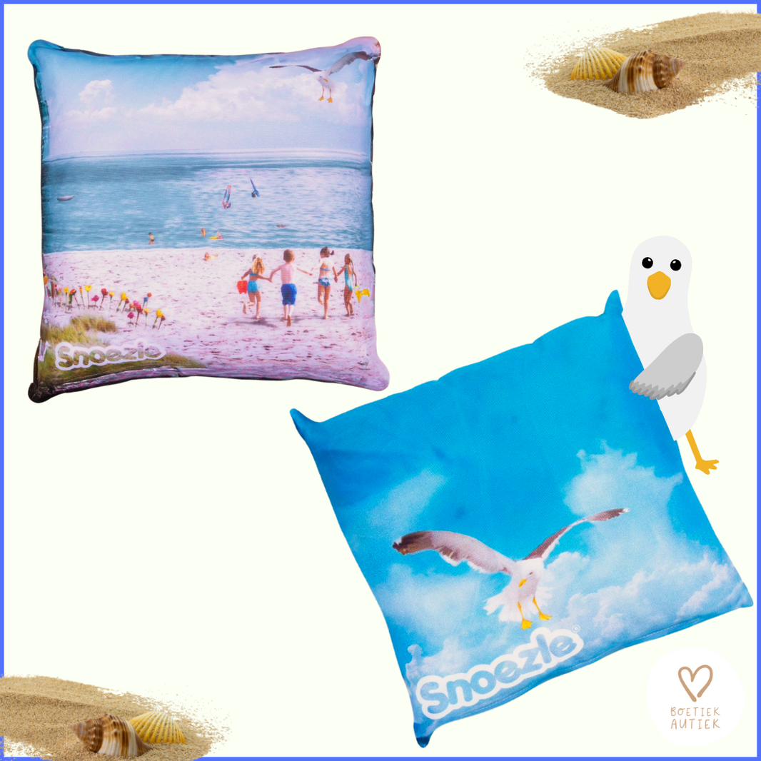 Snoezelkussen: aan het strand