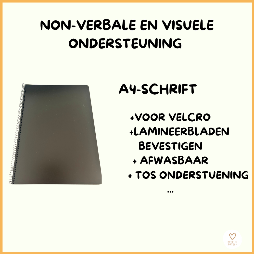 Blanco A4-schrift:non-verbaal ondersteunen.